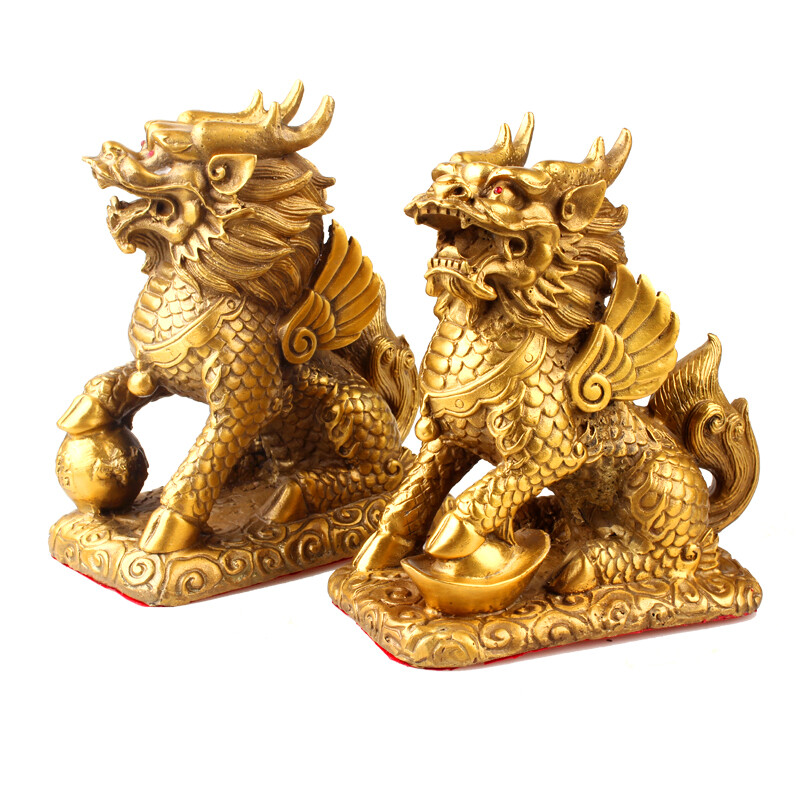 黃銅麒麟擺件 融合傳統(tǒng)工藝與現代通訊的家居飾品
